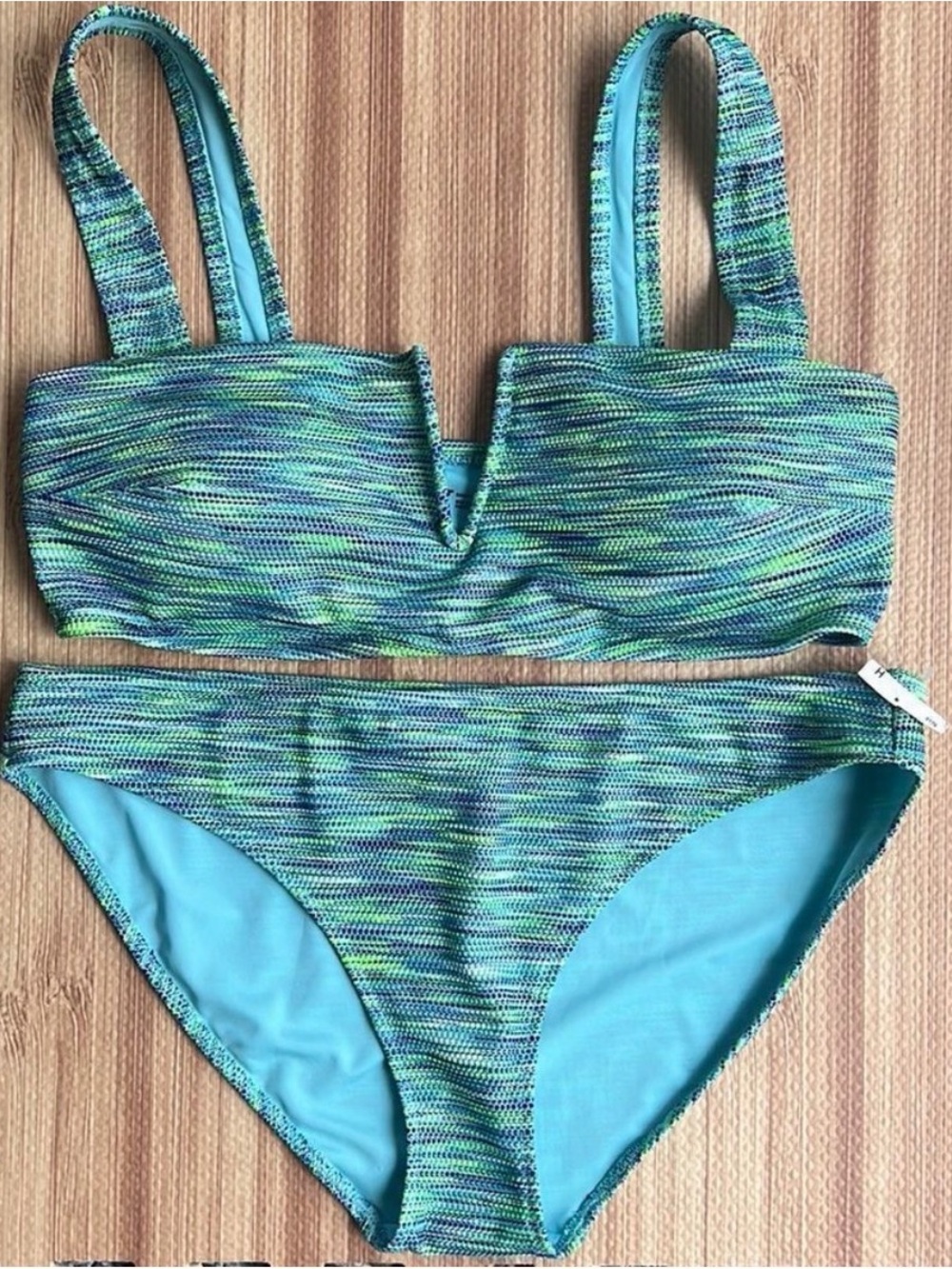 Aerie Space Dye Bikini Bandeau & Bikini Swim Set